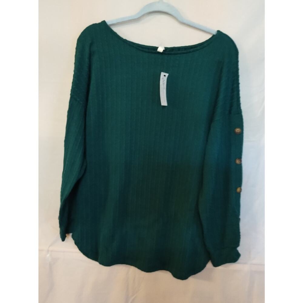 NWT Emerald Green NY Collection Sweater Size XL Small Cable Knit Style